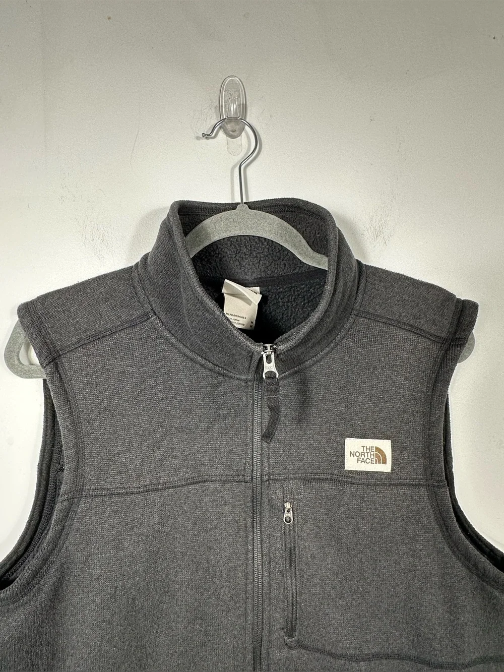 The North Face Fleece Vest Mens Medium Gray Full Zip Outdoor Hiking Vest